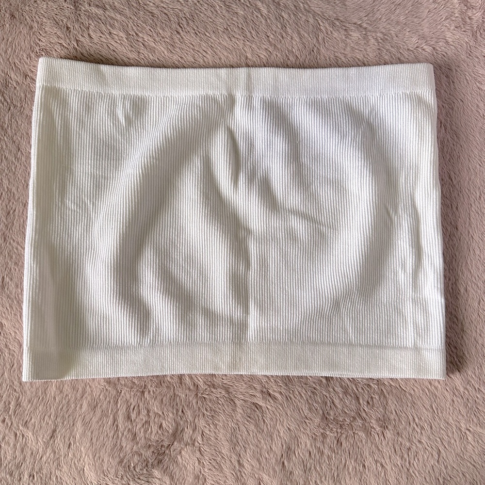 Bozzolo Cream Ribbed Tube Top